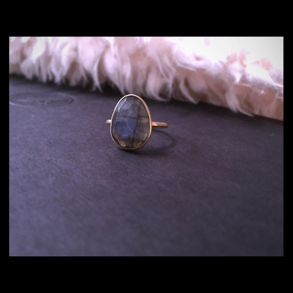 labradorite gold plated ring 💍